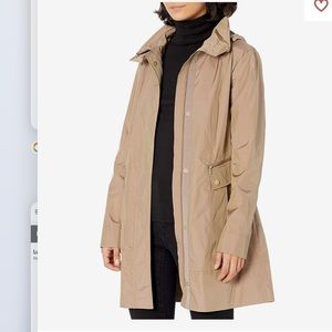 NWT Cole Haan Packable Hooded Rain‎ Jacket with Bow